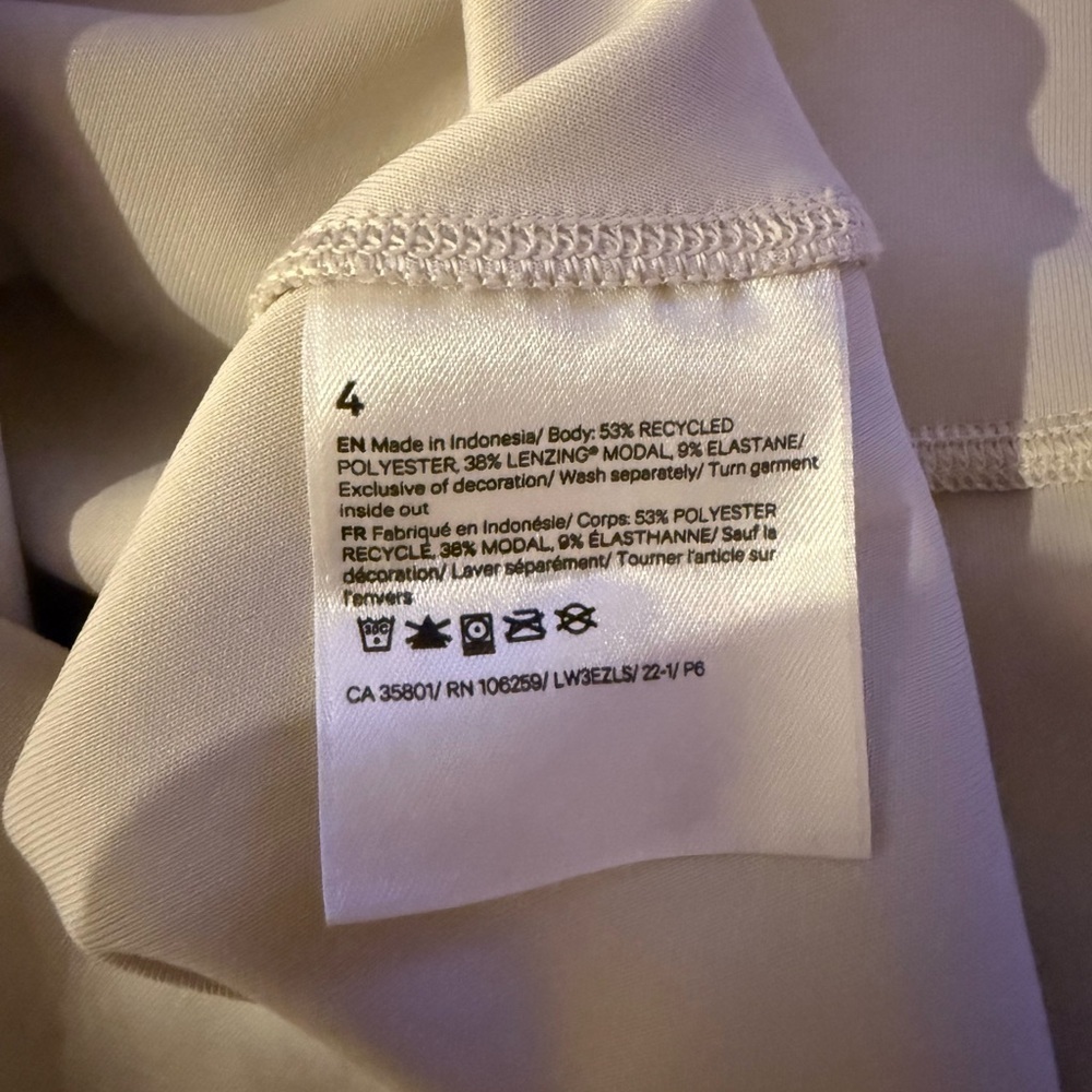 2021 Lululemon Softstreme Perfectly Oversized Cropped Crew White Opal Size 4 - Picture 6 of 6